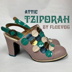 *Gently Used* Fluevog Attic TZIPORAH, Lilac/Teal, Size 8.5 (BEST FOR 7.5/8!)!